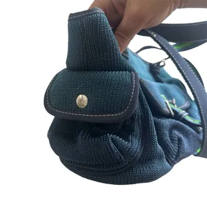 The Sak Crochet Knit‎ Blue Shoulder Bag Handbag Satchel Purse thumbnail 7