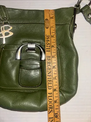 B Makowsky Olive Green Leather Crossbody Silver Hardware With B Hang Tag thumbnail 13