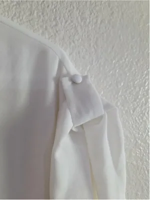 Naked Zebra White V-Neck Blouse Women’s L thumbnail 6