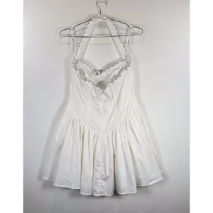 For Love & Lemons Mini Dress White Tea Time Poplin Bustier Basque Waist Medium thumbnail 3