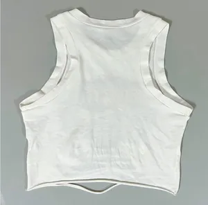 Windsor White Motorcycle Biker Graphic Shredded Tee T-Shirt Tank Crop Top Size M ⛓️ thumbnail 4