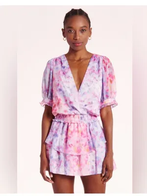 Amanda Uprichard NYC Adriel mini Dress in Cotton Candy size large NWT thumbnail 3