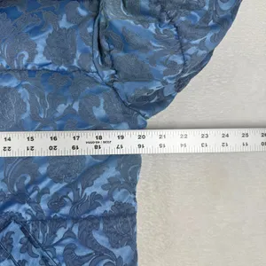 Guess Womens Blue Floral Damask Puffer Jacket Full Zip Quilted Coat Large L thumbnail 5