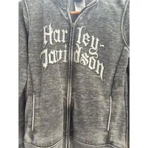 Harley-Davidson‎ Vintage Women's Full-Zip Hoodie Charcoal Gray Size M thumbnail 2