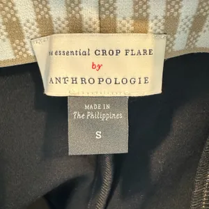 Anthropologie Essential Cropped Flare Boho Stretch Classic Viscose Gold Seam S thumbnail 6