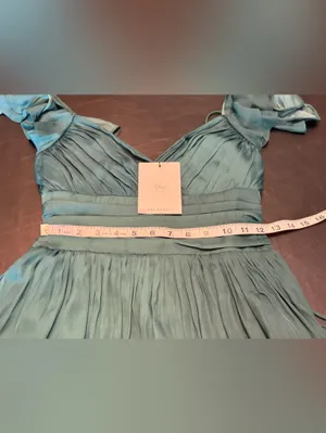 Hello Molly Forest Green Ruffle Wrap Mini Dress NWT size 4 Homecoming thumbnail 12