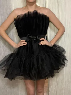Black tulle party dress thumbnail 1