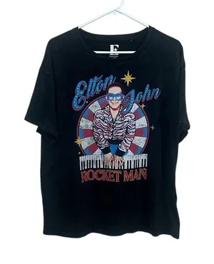 Elton John Gray Tee size L thumbnail 1