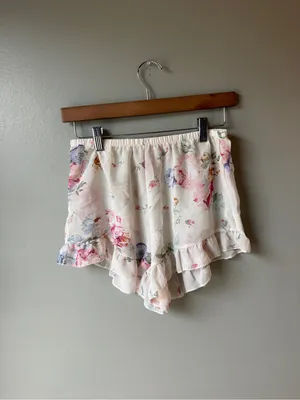 Floral Ruffle Lounge Shorts Romantic Cottagecore Pajama thumbnail 5
