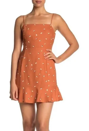 COAST | Woman's Burnt Orange Square Neck Sleeveless Confetti Mini Dress, Size‎ S thumbnail 1
