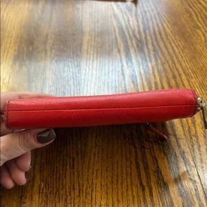 Fossil Bright Red Leather Clutch thumbnail 10