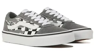 Vans White Filmore Decon Checkerboard Flames Suede Sneaker - Youth 5 / Women 6.5 thumbnail 1