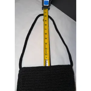 The Sak Crochet Shoulder Bag Womens Small Black‎ Woven Y2K Purse thumbnail 3