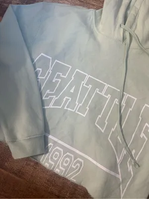 wild fable Mint Green Crewneck Hoodie with Seattle Graphic thumbnail 2