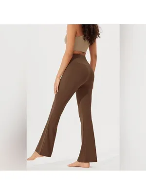 Ododos Brown High-Waisted Flare Pants Size 2XL NWT thumbnail 4