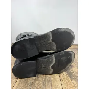 Marc Fisher Black Leather Tall Riding Boots FARTYW Buckle Detail 6.5M thumbnail 5