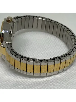 Viewpoint women gold tone 28mm quartz analog rhinestones mop dial running thumbnail 3
