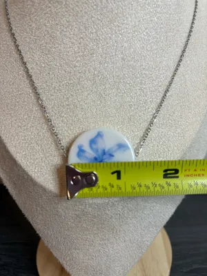 Handmade Blue Flower Necklace | Waterproof & Tarnish Resistant thumbnail 5