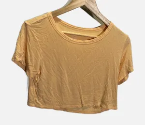 American Eagle Soft‎ & Sexy Peach Orange Short Sleeve Crop Top Tee XS thumbnail 1
