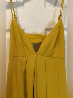 Asos Mustard Yellow Spaghetti Strap Maxi Dress thumbnail 6