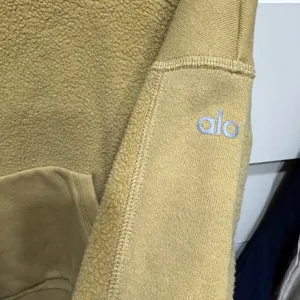 ALO Yoga Mustard Yellow Sherpa Hoodie Jacket thumbnail 4