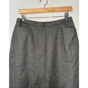 Lauren Ralph Lauren Wool Houndstooth Midi Skirt Womens Size 8 Academia Fall Warm thumbnail 2