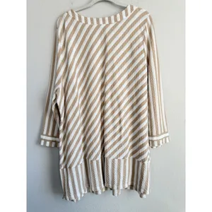 Soft Surroundings Women's Beige White Stripe Glorieta Tunic Crew Neck Size 2X‎ thumbnail 6