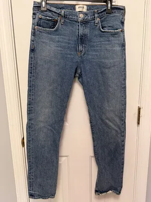 AGOLDE Tony Slim Straight‎ Jeans 29 High Rise Medium Wash Crop Denim thumbnail 4