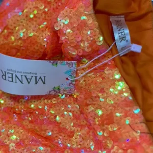 NWT MANER Women's Sequin‎ Bodycon Mini Skirt Orange Medium thumbnail 5