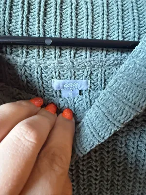 Aerie Sage Green Chunky Knit Oversized Sweater Women’s XS thumbnail 5