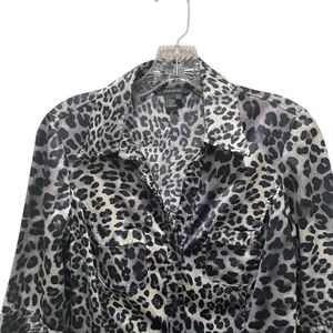 Zara Basic Leopard Print Button Front Dress Animal Print Black Women’s Medium thumbnail 4