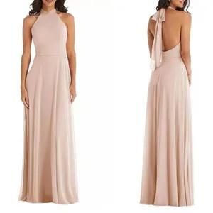 After Six High Neck Halter Backless Maxi Dress Cameo 1545 Size 10R‎ NWT Glam thumbnail 2