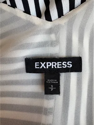 Express Women's Black and White Striped V-Neck Cami Tank Top, Size Small thumbnail 3