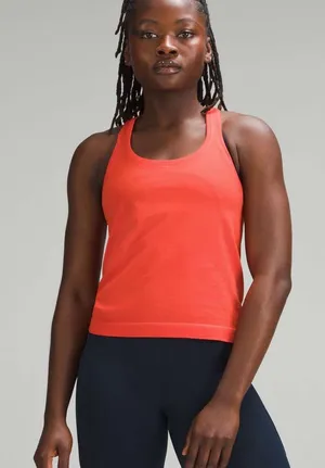 lululemon athletica Rust Cropped Swiftly 2.0‎ Tank Top Size 6 EUC thumbnail 1