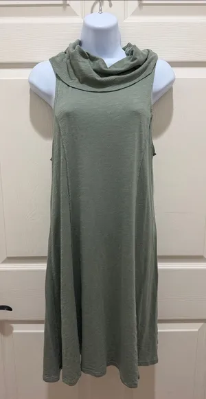 Socialite Sage Green Sleeveless Cowl Neck Lightweight Swing Mini Dress - Medium thumbnail 1
