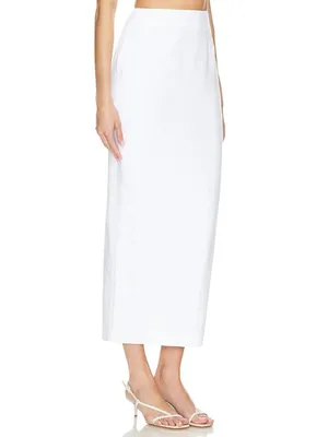 Sau Lee Capri Linen Midi Skirt Ivory Womens Size 8 thumbnail 3