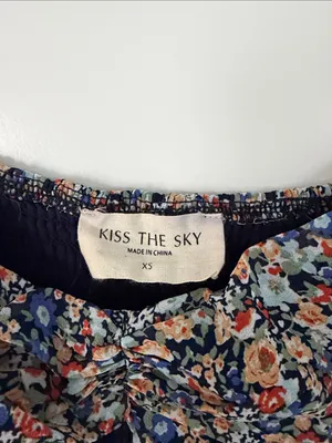 Kiss the Sky Urban Outfitters Smocked Puff Short Sleeve Floral Mini Dress XS thumbnail 3
