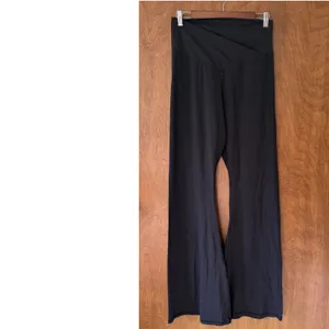 Black Extra High Rise Wide Leg Crossover Flare Active Leggings Gym Yoga Shaping thumbnail 4