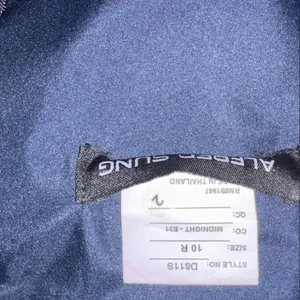 NWOT Alfred Sung Midnight Off the Shoulder Satin Gown Navy D811S 10 R thumbnail 4