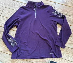 Cabela's brand purple quarter-zip pullover size xl thumbnail 1