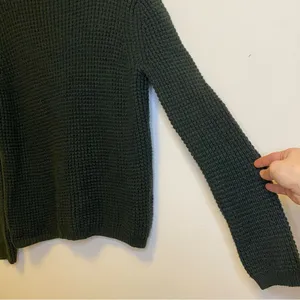 JENNI KAYNE Wool Blend Waffle Knit Turtleneck Sweater in Dark Green Sz Small thumbnail 6