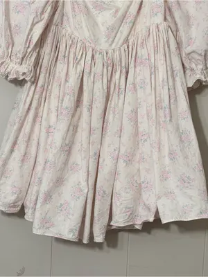Mabel Floral Puff Sleeve Square Neck Mini Dress White Pink Cottagecore S thumbnail 11