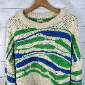 Aerie Womens size Small Intarsia Chunky Knit Wool Blend Oversized Sweater thumbnail 3