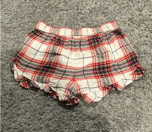 Aerie Pajama Shorts Plaid red and white small thumbnail 2