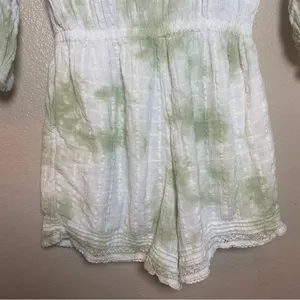 Aerie Light Green Textured Romper country cowgirl‎ feminine boho festival Medium thumbnail 6