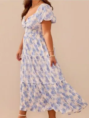 Arula Blue Floral Maxi Dress thumbnail 1