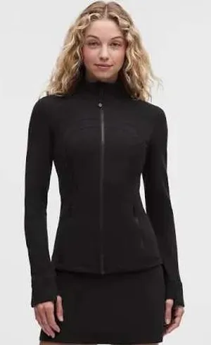 Lululemon Womens Jacket 12 Black Luon Define Full Zip Thumbholes Activewear thumbnail 1