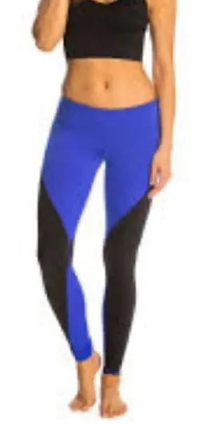 Alo Yoga Illusion 4 Blue Black Colorblock Athletic Leggings Women's Small thumbnail 1