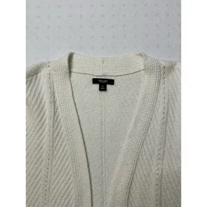 Simply Vera Vera Wang Long Cardigan Sweater White Textured Knit Women’s XL thumbnail 4