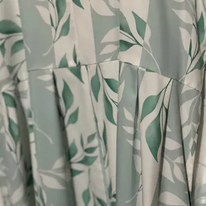 Women’s White Green Mint Leaf Print Sleeveless Square Neckline‎ Dress Size 2XL thumbnail 5
